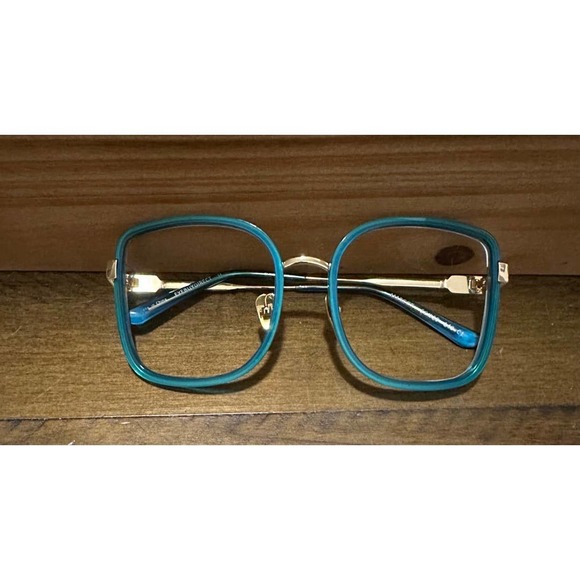 Womens teal square prescription-ready glasses  + case (56-20-140) - Picture 2 of 7